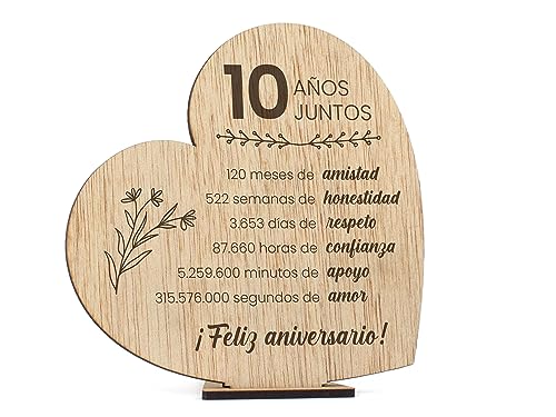 CONTRAXT Geschenke zum 10. Jahrestag Hochzeit oder Bräutigam. Details originelle Geschenke Postkarte Grußkarte Hochzeitstag Paar 10 Jahre verheiratete Braut und Bräutigam Frau Mann (10 Jahre) von CONTRAXT