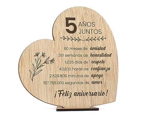 CONTRAXT Geschenke zum 5. Jahrestag, Hochzeit oder Bräutigam. Originelle Geschenke Postkarte Glückwunschkarte Hochzeitstag Paar 5 Jahre verheiratete Braut Frau Mann (5 Jahre) von CONTRAXT