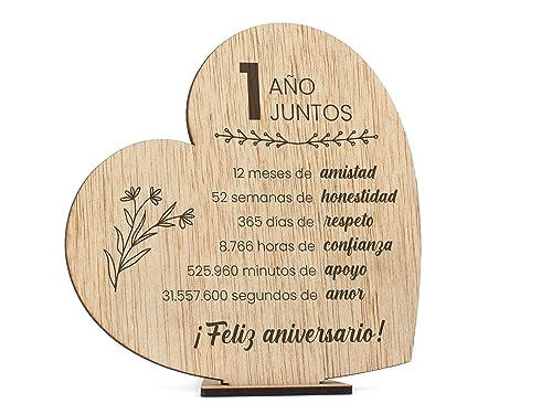 CONTRAXT Geschenke zum ersten Jahrestag Hochzeit oder Bräutigam. Details originelle Geschenke Postkarte Grußkarte 1 Jahr Ehepaar 1 Jahr verheiratete Braut und Bräutigam Frau Mann (1 Jahr) von CONTRAXT