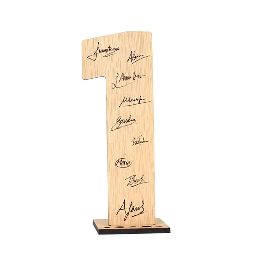 CONTRAXT Glückwunschkarte zum Geburtstag und Jahrestag. Holznummer, 1 Postkarte oder Gästebuch, originelles Geschenk zum Geburtstag, Jahrestag, für Freunde, Mann und Frau (1) von CONTRAXT