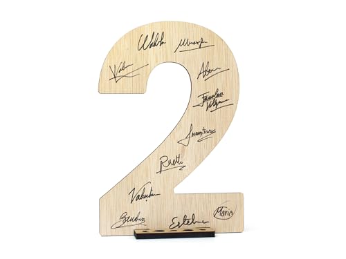 CONTRAXT Glückwunschkarte zum Geburtstag und Jahrestag. Holznummer 2 Postkarte oder Gästebuch, originelles Geschenk zum Geburtstag, Jahrestag, für Freunde, Mann und Frau (2) von CONTRAXT
