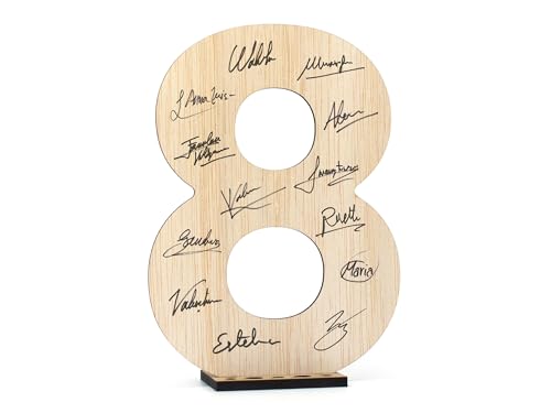 CONTRAXT Glückwunschkarte zum Geburtstag und Jahrestag. Zahl aus Holz, 8 Postkarte oder Gästebuch, originelles Geschenk zum Geburtstag, Jahrestag, für Freunde, Mann und Frau (8) von CONTRAXT