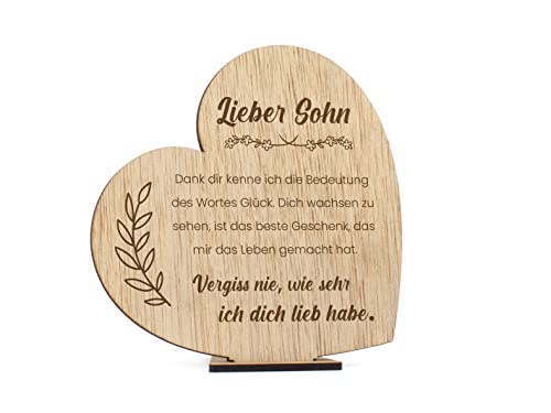 CONTRAXT Holz Geschenkkarte für einen Sohn. Originelle Geschenkidee für Sohn Geburtstagskarte für Sohn Geschenkideen für Sohn Dankeskarte aus Holz für Sohn (Sohn) von CONTRAXT