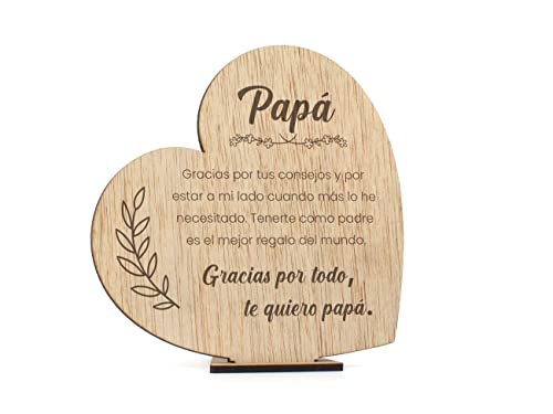 CONTRAXT Tarjeta Papa Día del Padre madera. Regalos especiales cumpleaños padres Detalles felicitacion postales padre español especial feliz dia del padre wonderful (Padre) von CONTRAXT