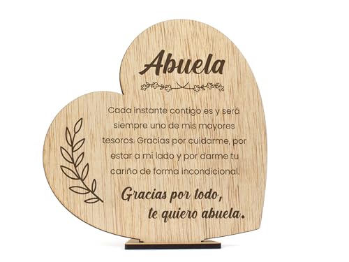 CONTRAXT Tarjeta abuela en madera. Regalos para abuelas especiales y originales Detalles felicitacion postales abuela español especial feliz dia de la abuela wonderful (Abuela) von CONTRAXT