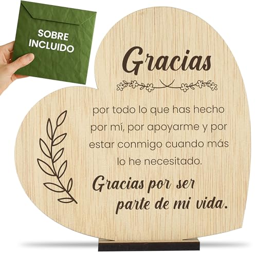 CONTRAXT Tarjeta de Agradecimiento en Madera. Regalos para dar las Gracias Amigas Especiales Regalos originales cumpleaños regalos despedida amiga amigo hombre mujer thank you cards (Gracias) von CONTRAXT