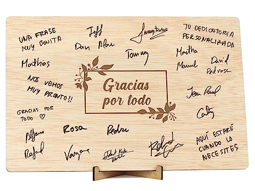 CONTRAXT Tarjeta de agradecimiento madera. Regalo original libro tarjeta de firmas gracias por todo hombre o mujer profesores maestras amigas compañeros trabajo cumpleaños (Gracias) CONTRAXT Tarjeta de agradecimiento madera. Regalo original libro tarjeta de firmas gracias por todo hombre o mujer profesores maestras amigas compañeros trabajo cumpleaños (Gracias) von CONTRAXT