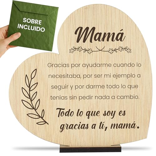 CONTRAXT Tarjeta regalo Dia de la Madre madera. Regalo original madre Postal mama cumpleaños mama Que regalar a una madre Felicitacion tarjetas feliz día de la madre madera (Madre) von CONTRAXT