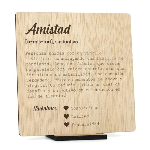 CONTRAXT Tarjeta regalo original para amiga o amigo. Regalos originales Tarjeta postal definicion de amistad madera regalo detalles cumpleaños amiga amigo hombre mujer compañera (Amistad) von CONTRAXT