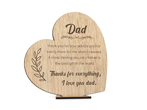 CONTRAXT Wooden Fathers Day Card. Gift cards Unique fathers day gift card Wooden sentimental gifts for dad Christmas cards card simple from son daughter (Father) von CONTRAXT