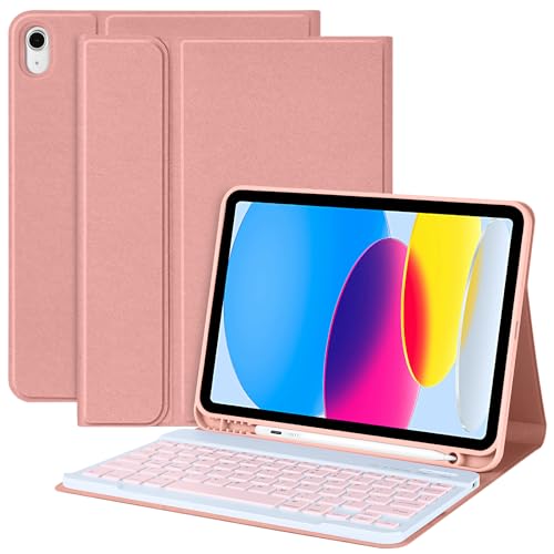 COO Tastatur Hülle für iPad 10th Generation (2022), Kabellose abnehmbare Tastatur mit Premium Schutzhülle mit Stifthalter für Apple iPad 2022 10,9 Zoll von COO
