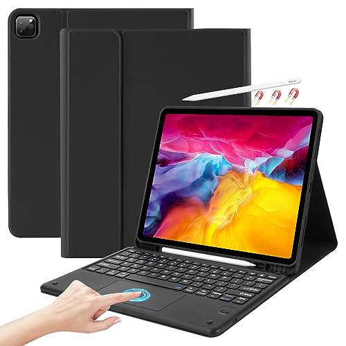 KARFUN Tastaturhülle für iPad Pro 12,9 Zoll 6./5./4./3. Generation (2022-2018), abnehmbare kabellose Bluetooth-Tastatur mit Trackpad und Stifthalter von COO