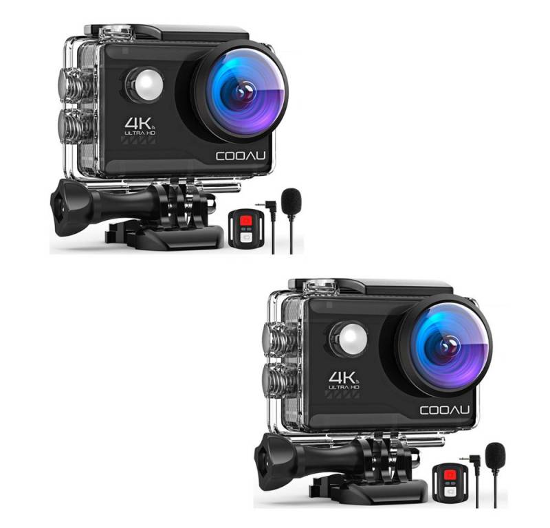 COOAU 4K Action Cam Unterwasserkamera 40M Wasserdicht 20MP Action Cam (HD 4K, EIS Bildstabilisierun 170° Weitwinkel Helmkamera WiFi Actionkameras, 2x Akkus und Zubehör Kit 2.4G Fernbedienung mit Externem Mikrofon) von COOAU