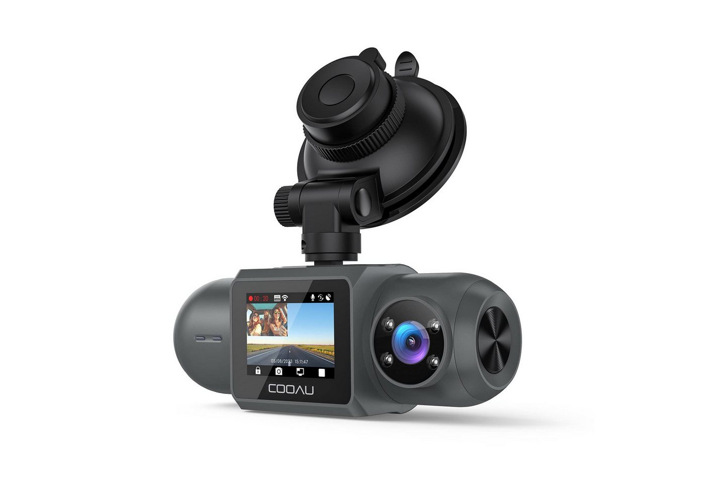 COOAU Dashcam mit Loop-Recordning G-Sensor-Erkennung 24-Stunden Parkmonitor Dashcam (WLAN (Wi-Fi), Dashcam für Autos 170°Weitwinkel,G-Sensor,Loop-Aufnahm,Parküberwachung, Mit IR Nachtsicht, WDR,Unfallprotokoll,GPS und intelligente App) von COOAU