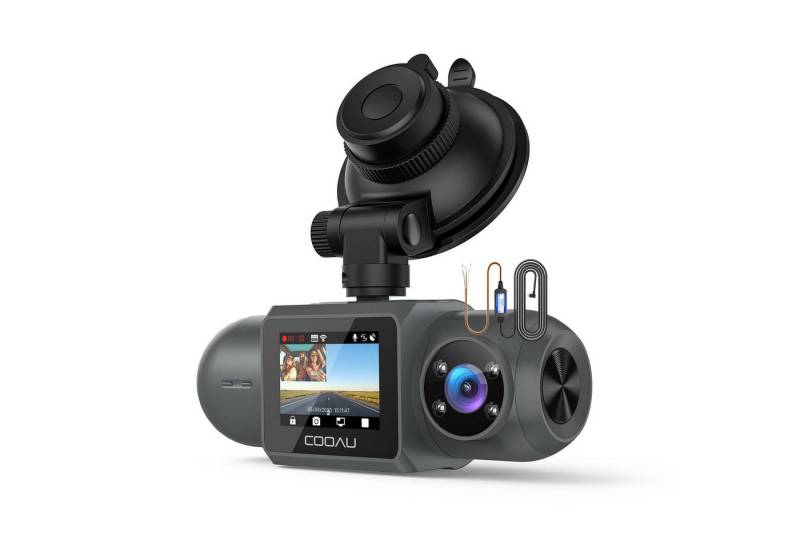 COOAU Dual Camera Dashcam Auto with GPS, WiFi+ Hardwire Kit Kabel Dashcam (HD, 4 IR LEDs, G sensors, parking mode, loop recording, Super Capacitor, 170 ° Weitwinkel, WDR, Parküberwachung mit Schwerkraft erfasst) von COOAU