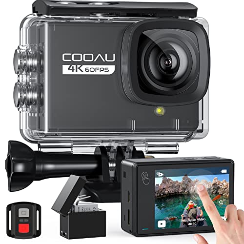 COOAU Neue Action Cam 4K WiFi 24MP Touchscreen mit externem Mikrofon 40M Unterwasserkamera mit EIS-Fernbedienung 170° Action-Kamera-Stabilisierung 2 1350-mAh-Batterien/Zubehör von COOAU