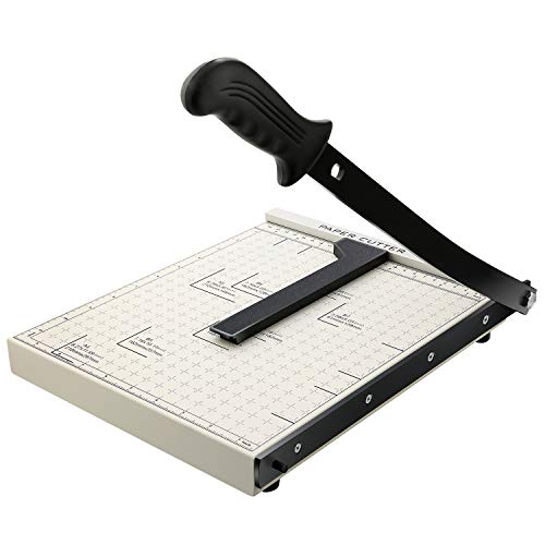 A4 Papierschneider Fotoschneider Hebelschneider Papierschneidemaschine Schneidegerät aus Metall 325 x 255mm Schnittlänge 470mm, Weiß von COOCHEER