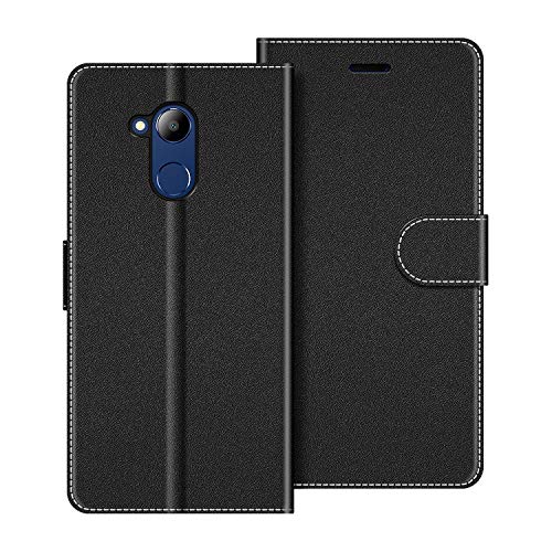 COODIO Handyhülle für Honor 6C Pro Handy Hülle, Honor 6C Pro Hülle Leder Handytasche für Honor 6C Pro Klapphülle Tasche, Schwarz von COODIO