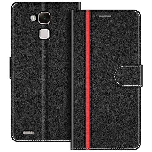 COODIO Handyhülle für Huawei Mate 7 Handy Hülle, Huawei Mate7 Hülle Leder Handytasche für Huawei Mate 7 Klapphülle Tasche, Schwarz/Rot COODIO Handyhülle für Huawei Mate 7 Handy Hülle, Huawei Mate7 Hülle Leder Handytasche für Huawei Mate 7 Klapphülle Tasche, Schwarz/Rot von COODIO