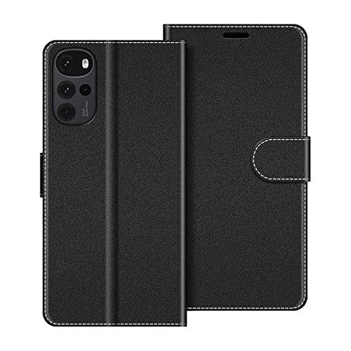 COODIO Handyhülle für Motorola Moto G22 Handy Hülle, Motorola Moto G22 Hülle Leder Handytasche für Motorola Moto G22 Klapphülle Tasche, Schwarz von COODIO