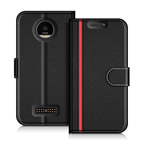 COODIO Handyhülle für Motorola Moto Z Handy Hülle, Motorola Moto Z Hülle Leder Handytasche für Motorola Moto Z Klapphülle Tasche, Schwarz/Rot COODIO Handyhülle für Motorola Moto Z Handy Hülle, Motorola Moto Z Hülle Leder Handytasche für Motorola Moto Z Klapphülle Tasche, Schwarz/Rot von COODIO