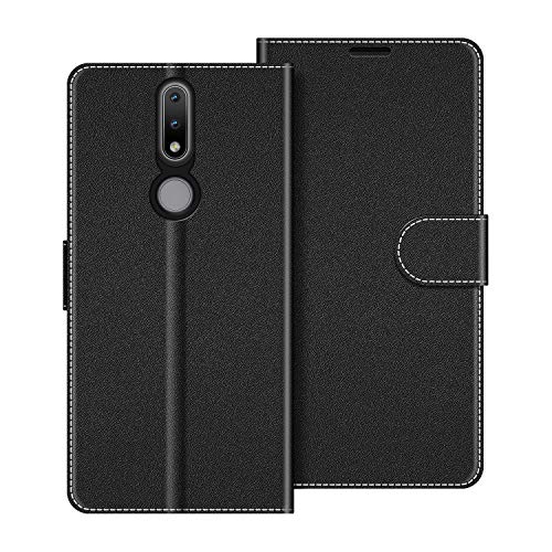 COODIO Handyhülle für Nokia 2.4 Handy Hülle, Nokia 2.4 Hülle Leder Handytasche für Nokia 2.4 Klapphülle Tasche, Schwarz von COODIO