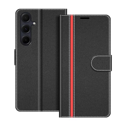 COODIO Handyhülle für Samsung Galaxy A35 5G - Leder Klapphülle Tasche, Schwarz/Rot COODIO Handyhülle für Samsung Galaxy A35 5G - Leder Klapphülle Tasche, Schwarz/Rot von COODIO