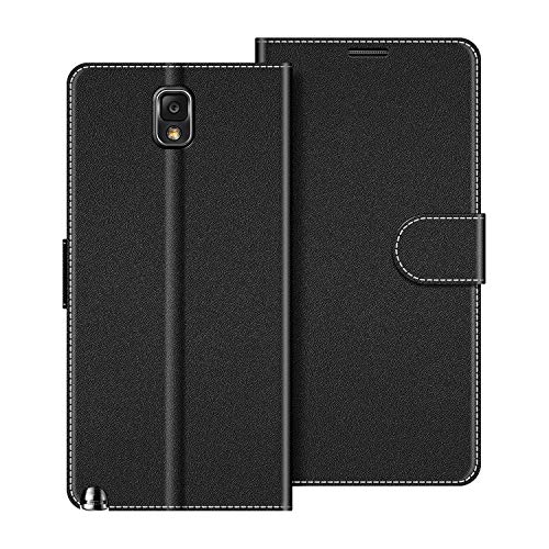 COODIO Handyhülle für Samsung Galaxy Note 3 Handy Hülle, Samsung Galaxy Note 3 Hülle Leder Handytasche für Samsung Galaxy Note 3 Klapphülle Tasche, Schwarz von COODIO