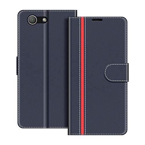 COODIO Handyhülle für Sony Xperia Z3 Compact Handy Hülle, Sony Xperia Z3 Compact Hülle Leder Handytasche für Sony Xperia Z3 Compact Klapphülle Tasche, Dunkel Blau/Rot COODIO Handyhülle für Sony Xperia Z3 Compact Handy Hülle, Sony Xperia Z3 Compact Hülle Leder Handytasche für Sony Xperia Z3 Compact Klapphülle Tasche, Dunkel Blau/Rot von COODIO