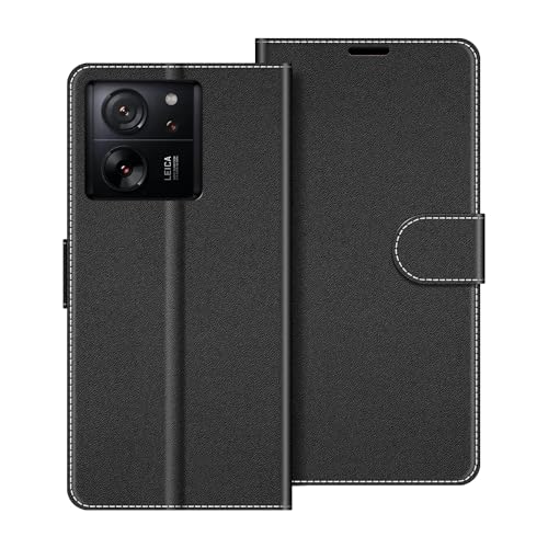 COODIO Handyhülle für Xiaomi 13T 5G Handy Hülle, Xiaomi 13T Pro 5G Hülle Leder Handytasche für Xiaomi 13T 5G / 13T Pro 5G Klapphülle Tasche, Schwarz von COODIO