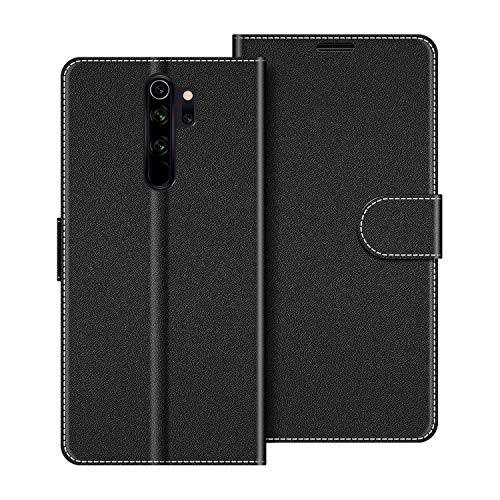 COODIO Handyhülle für Xiaomi Redmi Note 8 Pro Handy Hülle, Xiaomi Redmi Note 8 Pro Hülle Leder Handytasche für Xiaomi Redmi Note 8 Pro Klapphülle Tasche, Schwarz von COODIO