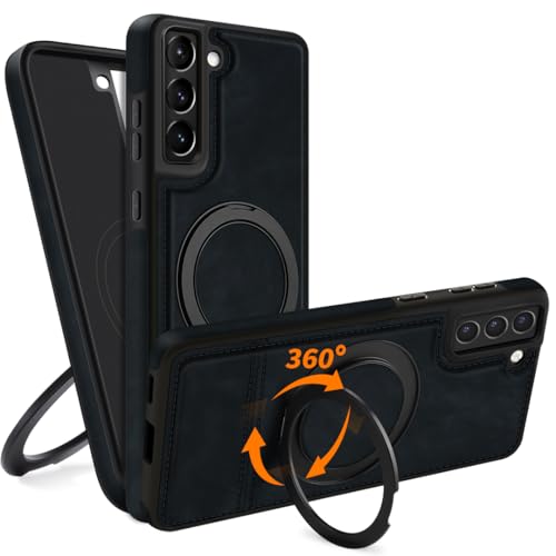COODIO Lederhülle mit 360° Schwenk Ständer für Samsung Galaxy S21 Plus 6,7 Zoll, Magnetisch Hülle kompatibel mit MagSafe/Kabelloses Ladepad, Dünn Kreativer Handyhülle, Schwarz COODIO Lederhülle mit 360° Schwenk Ständer für Samsung Galaxy S21 Plus 6,7 Zoll, Magnetisch Hülle kompatibel mit MagSafe/Kabelloses Ladepad, Dünn Kreativer Handyhülle, Schwarz von COODIO