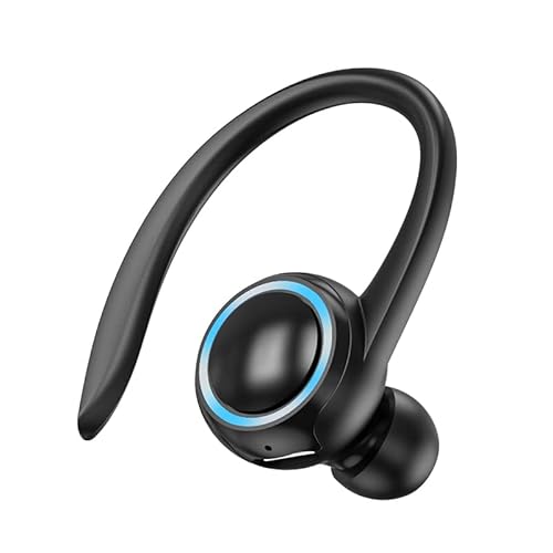 Bluetooth Kopfhörer Einzelohrhaken Wireless Headset mit Mikrofon Wasserdicht Kopfhörer Freisprecheinrichtung Handys Ohrhörer für Büro, Sport, Trucker, Fahren (Schwarz) von COOFINE