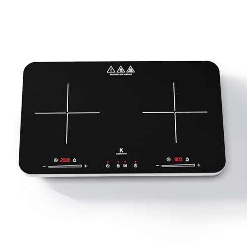 Induktionskochfeld 2 platten, COOKNANO Doppel-induktionskochplatte unabhängiger Steuerung 3600W, 20 Leistungs und Temperatureinstellungen, 6-Stunden Timer, tragbares Induktion Kochfeld, Kinderschloss Induktionskochfeld 2 platten, COOKNANO Doppel-induktionskochplatte unabhängiger Steuerung 3600W, 20 Leistungs und Temperatureinstellungen, 6-Stunden Timer, tragbares Induktion Kochfeld, Kinderschloss von COOKNANO