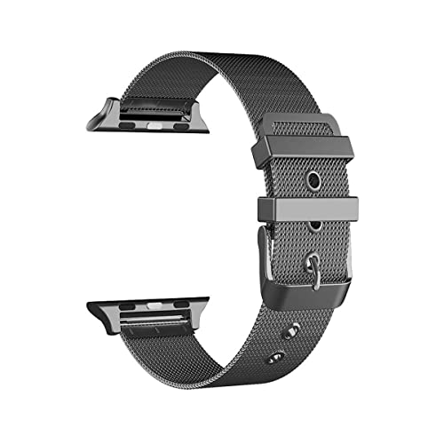 Cool Armband für Apple Watch Series 1/2 / 3/4 / 5/6 / 7 / SE (38/40 / 41 mm), Metall, Schwarz von Cool
