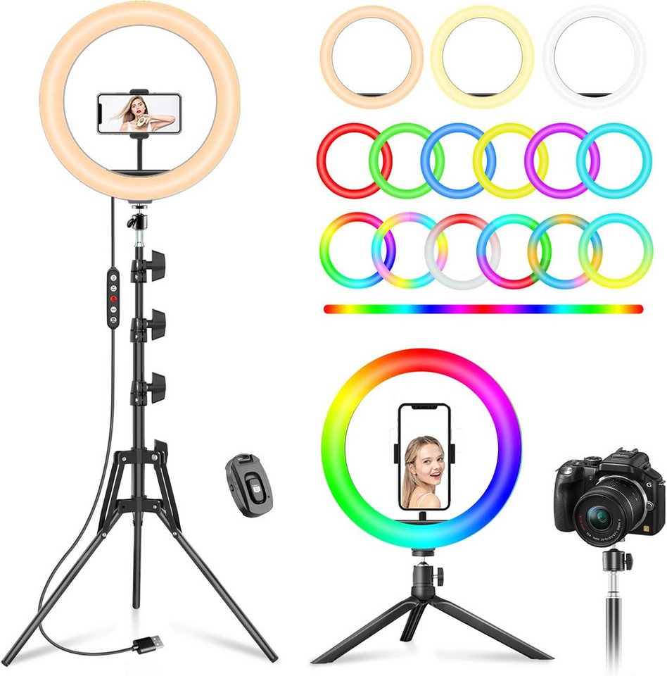 COOL-i ® Ringlicht, 12" Ringlicht m. Stativ 183cm Höhe, RGB-Modi, für Makeup/TikTok/Foto von COOL-i ®