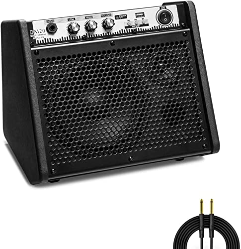 Coolmusic DM20 Bluetooth Personal Monitor Verstärker Lautsprecher für elektrische Trommelverstärker, Tastatur und Akustikgitarre (Mit Kabel) von COOLMUSIC