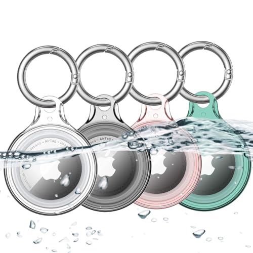 COOLQO IPX8 wasserdichter Airtag-Halter, kompatibel mit Apple AirTags, AirTag-Hülle, Schlüsselanhänger, Hart-PC, AirTags, Schlüsselanhänger, Anhänger, Kette, Apple GPS-Artikelfinder, Zubehör, 4 Stück COOLQO IPX8 wasserdichter Airtag-Halter, kompatibel mit Apple AirTags, AirTag-Hülle, Schlüsselanhänger, Hart-PC, AirTags, Schlüsselanhänger, Anhänger, Kette, Apple GPS-Artikelfinder, Zubehör, 4 Stück von COOLQO