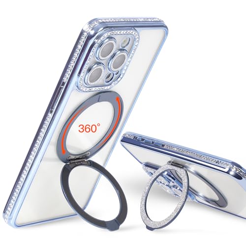 COOLQO Kompatibel mit iPhone 15 Pro Max Hülle mit Ständer, Klar Glitzer Sparkly Diamond Strass für Mädchen Frauen Luxus Glänzend Bumper Niedlich Dünn Mode Handyhülle für iPhone 15 ProMax Blau COOLQO Kompatibel mit iPhone 15 Pro Max Hülle mit Ständer, Klar Glitzer Sparkly Diamond Strass für Mädchen Frauen Luxus Glänzend Bumper Niedlich Dünn Mode Handyhülle für iPhone 15 ProMax Blau von COOLQO