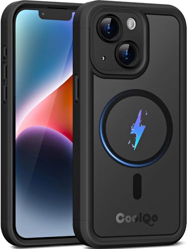 COOLQO Magnetisch für iPhone 14 Hülle, kompatibel mit MagSafe, zweilagiges Design, militärischer Schutz, durchscheinende matte kratzfeste Rückseite, stoßfeste Handyhülle, Schwarz COOLQO Magnetisch für iPhone 14 Hülle, kompatibel mit MagSafe, zweilagiges Design, militärischer Schutz, durchscheinende matte kratzfeste Rückseite, stoßfeste Handyhülle, Schwarz von COOLQO