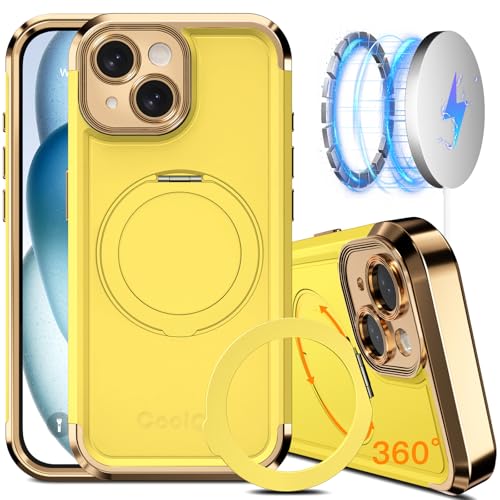 COOLQO Schutzhülle für iPhone 13, 15,4 cm (6,1 Zoll), verbesserter 360°-Drehung, magnetischer Ständer, kompatibel mit Magsafe, Fallschutz in Militärqualität, stoßfeste Schutzhülle für iPhone 13 von COOLQO
