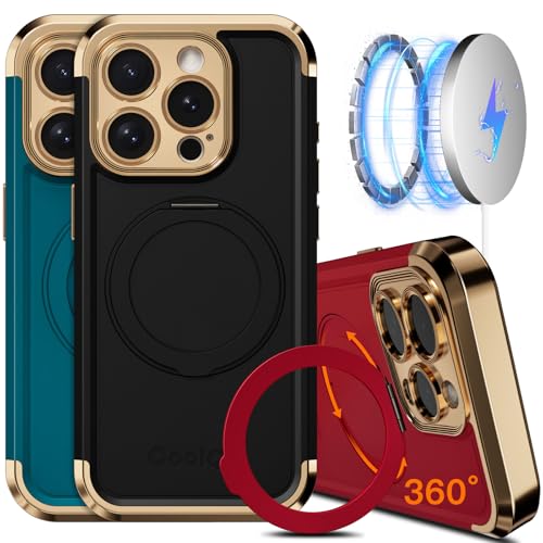 COOLQO Schutzhülle für iPhone 14 Pro Max, 17 cm (6,7 Zoll), verbesserter 360°-Drehung, magnetischer Ständer, kompatibel mit Magsafe, [Militärschutz], stoßfeste Schutzhülle für iPhone 14 Pro Max von COOLQO