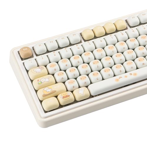COOMICKEY MOG Profile Keycaps, PBT Keycaps 60 75 100 Prozent, Cute Cat Keycap Set Dye-Sublimation, 136 Tasten Custom Keyboard Key Cap für Cherry Gateron MX Switches Mechanische Tastaturen von COOMICKEY