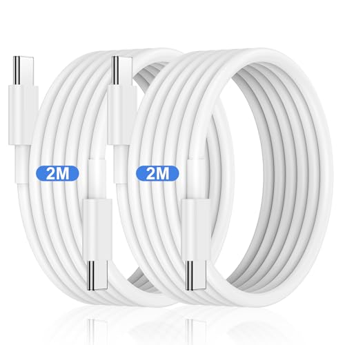 USB Typ C Kabel 2M, 2Pack iPhone 15 Pro Ladekabel Lang, USB C auf USB C Schnellladekabel, Fast Charging Cable for Apple iPhone 15/15 Plus/15 Pro Max,iPad Pro/Air/Mini,Samsung S23 Ultra/S22/S21 von COONCXEN