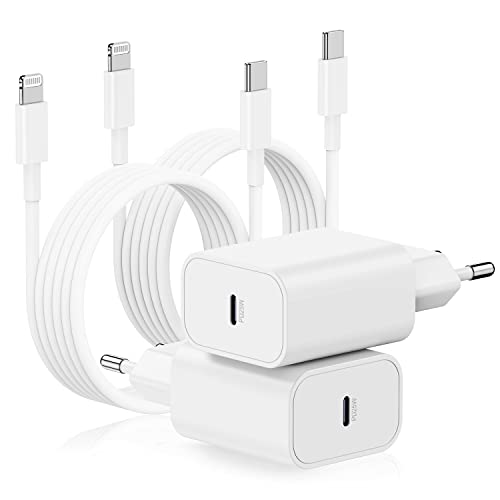 iPhone 13 14 Pro Ladegerät Original Apple,2Pack Schnellladegerät mit 2M USB C to Lightning Ladekabel [MFi Certified],Fast Charging Netzteil Stecker Adapter for iPhone 14 Pro Max/13/12/11/8 Plus/XS/SE von COONCXEN