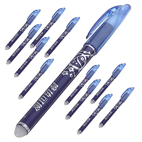 COOPHYA 12 Teiliges Set Löschbare Blaue Feine Spitze Ästhetischer Stift Blaue Löschbare Tintenstifte Notizstifte Trocknende Chinesische Zum von COOPHYA
