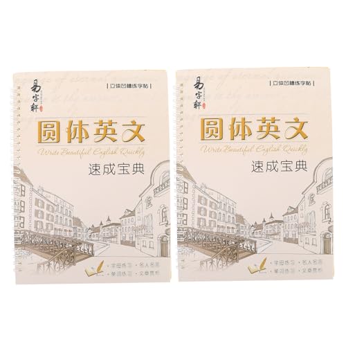 COOPHYA 2 Stück Schreibübungsbuch Für Erwachsene Wortschreibübungsbuch Druckarbeitsbuch Briefschreiben Kupferstich Kursivschrift Kalligraphie Gelb von COOPHYA