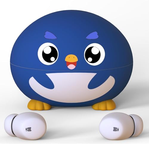 COOTIMOCK Kinder Kopfhörer, Bluetooth Kopfhörer Kinder mit Niedlichem Design, Kabellos, Stereo Klang, Bluetooth 5.3, IPX6, 30 Std, In Ear Kopfhörer Kinder mit Mikrofone für iOS Android, Pinguine von COOTIMOCK