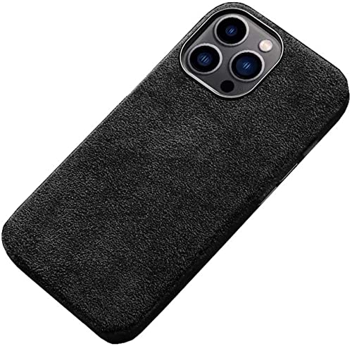 COOVS Schutzhülle aus Alcantara-Material für Apple iPhone 13 Pro Max (2021) 6,7 Zoll, luxuriöse vollständig verpackte Handyhülle [Bildschirm- und Kameraschutz] (Farbe: Svart) von COOVS
