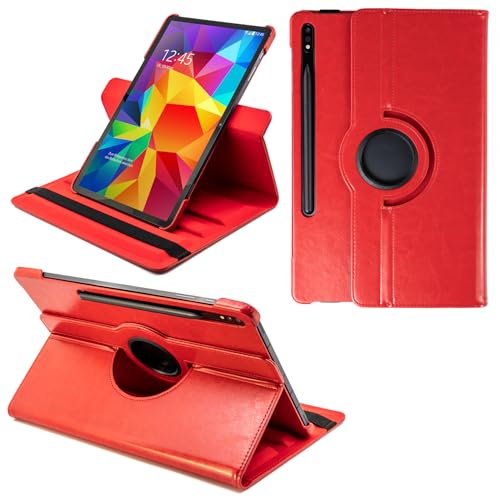 COOVY® 2.0 Cover für Samsung Galaxy TAB S7 + Plus 12.4 SM-T970 SM-T975 SM-T976 Rotation 360° Smart Hülle Tasche Etui Case Schutz Ständer Auto Sleep/Wake up | rot von COOVY